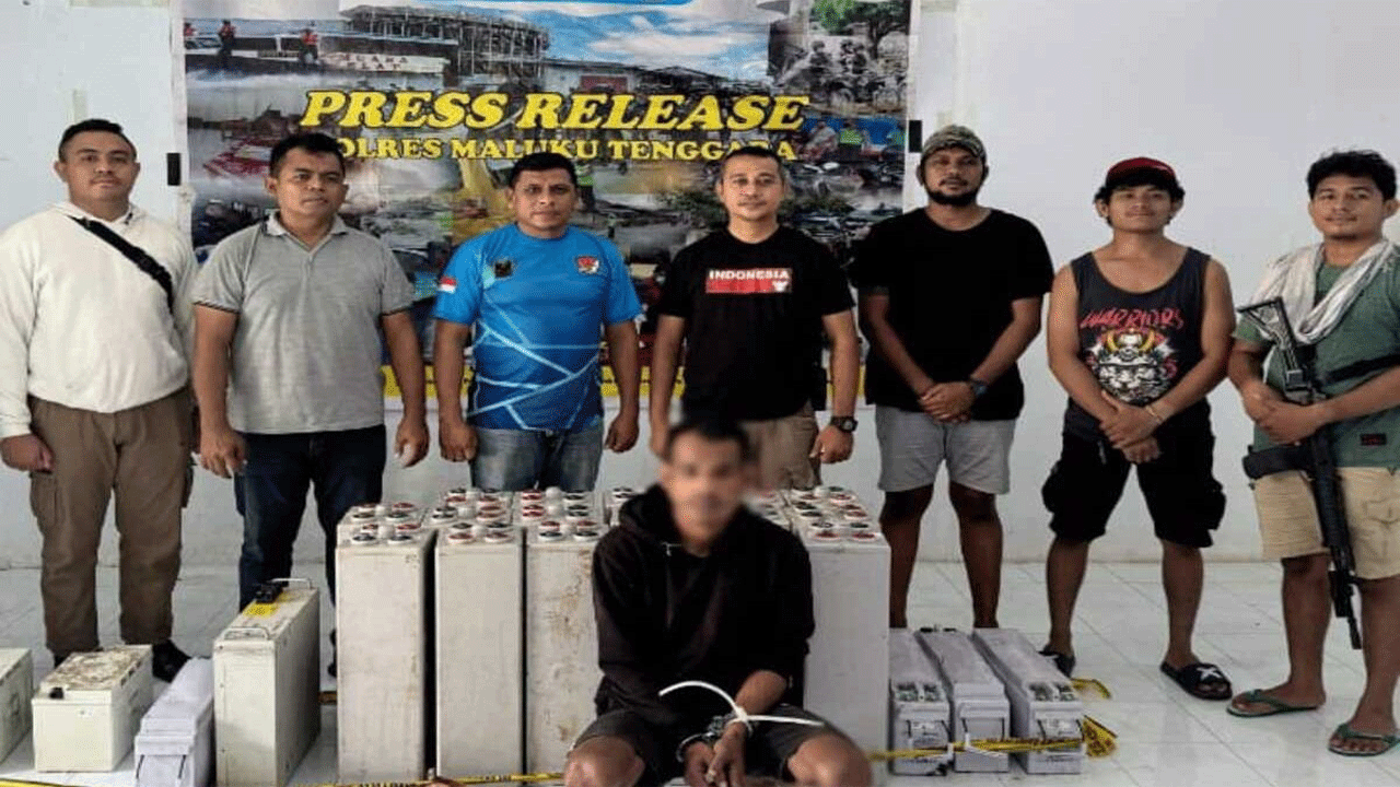 Pencurian 24 Baterai Telkomsel di Maluku: Pelaku Diringkus Polres Maluku